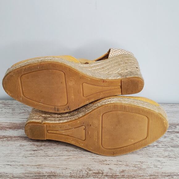 Bettye Muller Strappy Canvas Espadrille Wedge 39 - Picture 5 of 7